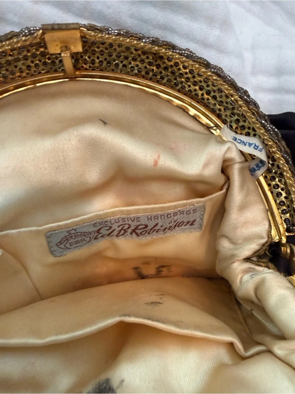 Ed B Robinson - Classic Black Evening Clutch with Gold Accents